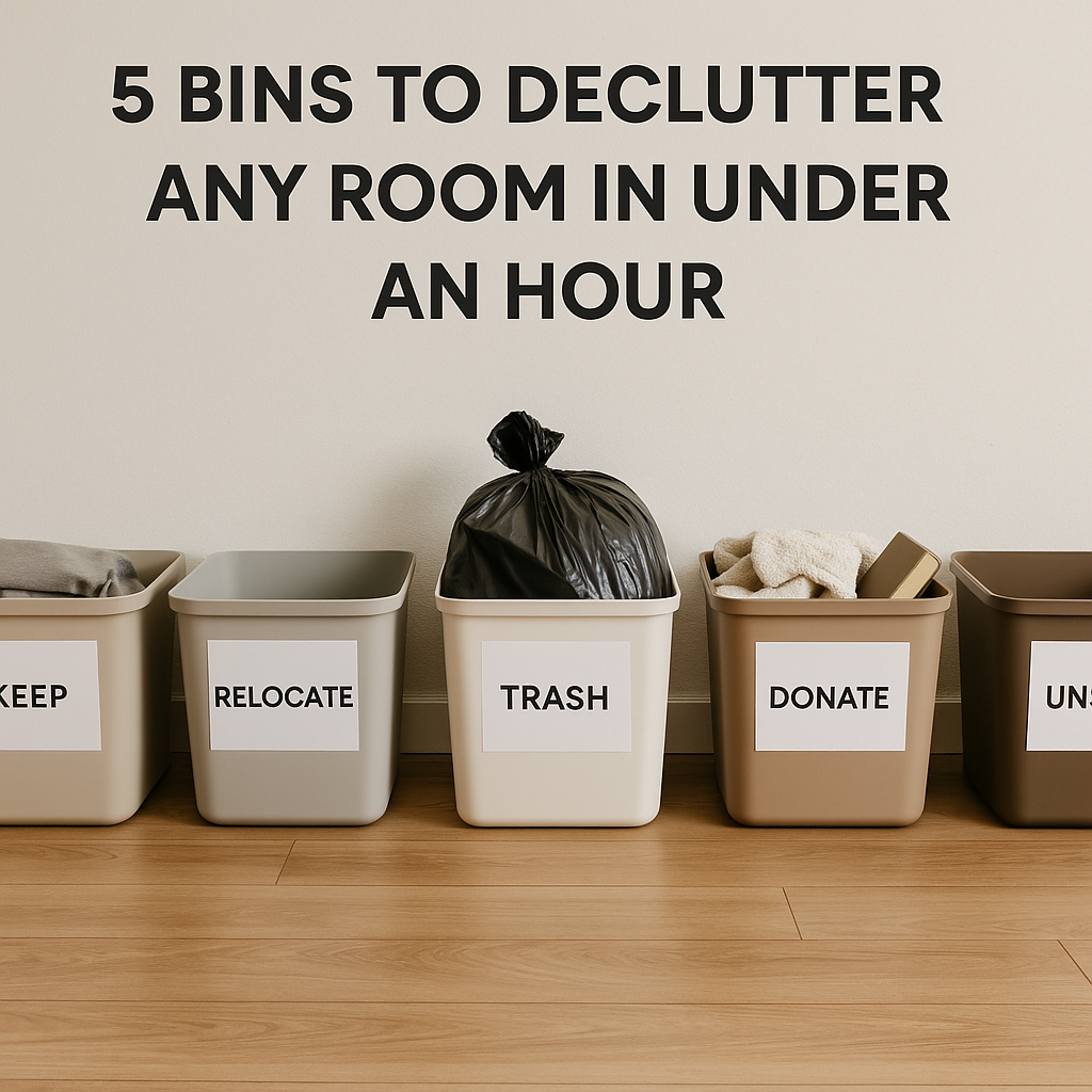 🧺 5 Bins to Declutter Any Room in Under an Hour
