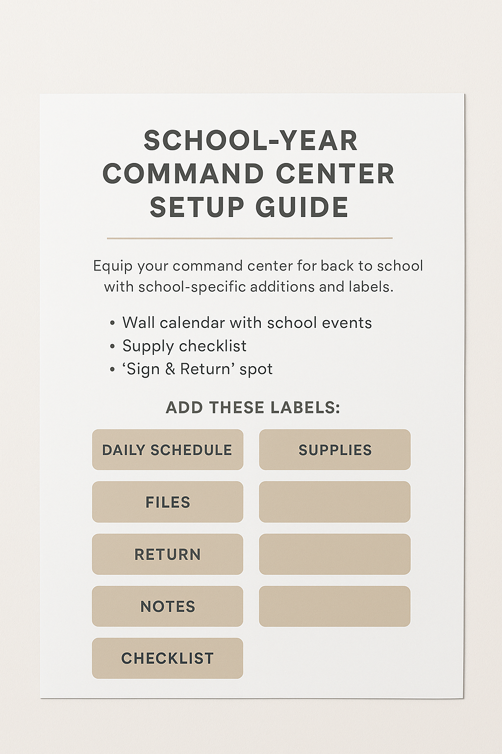 👟 Command Center Refresh for the School&nbsp;Year