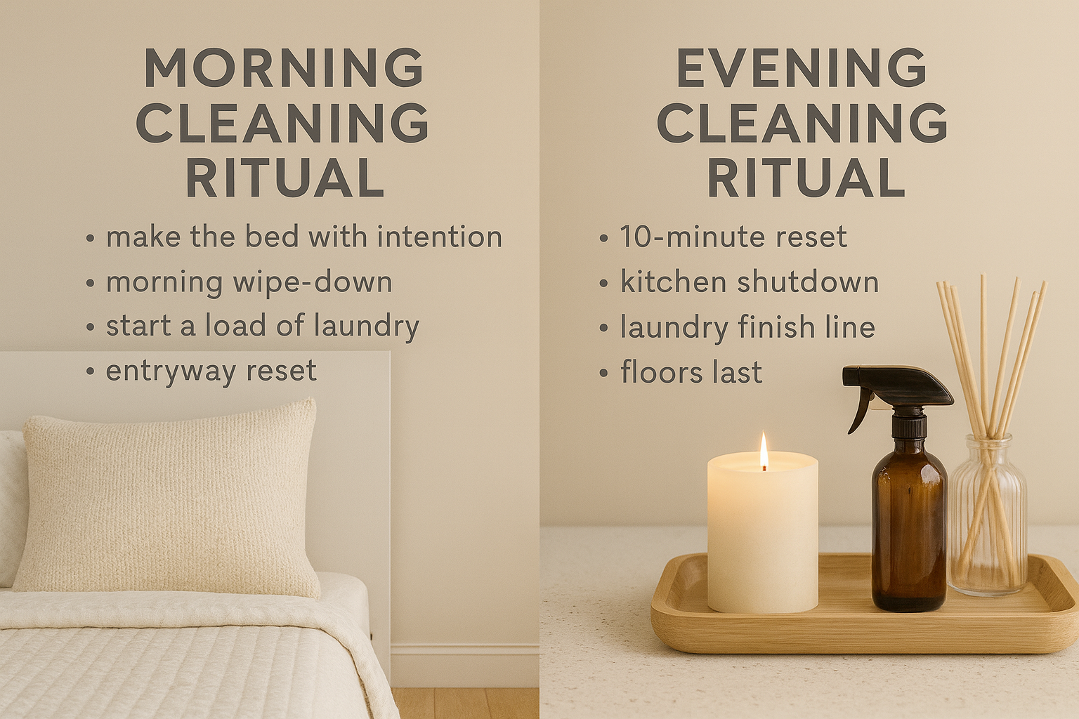 🧼 Bookend Your Day: Cleaning Rituals to Start and Close with Calm