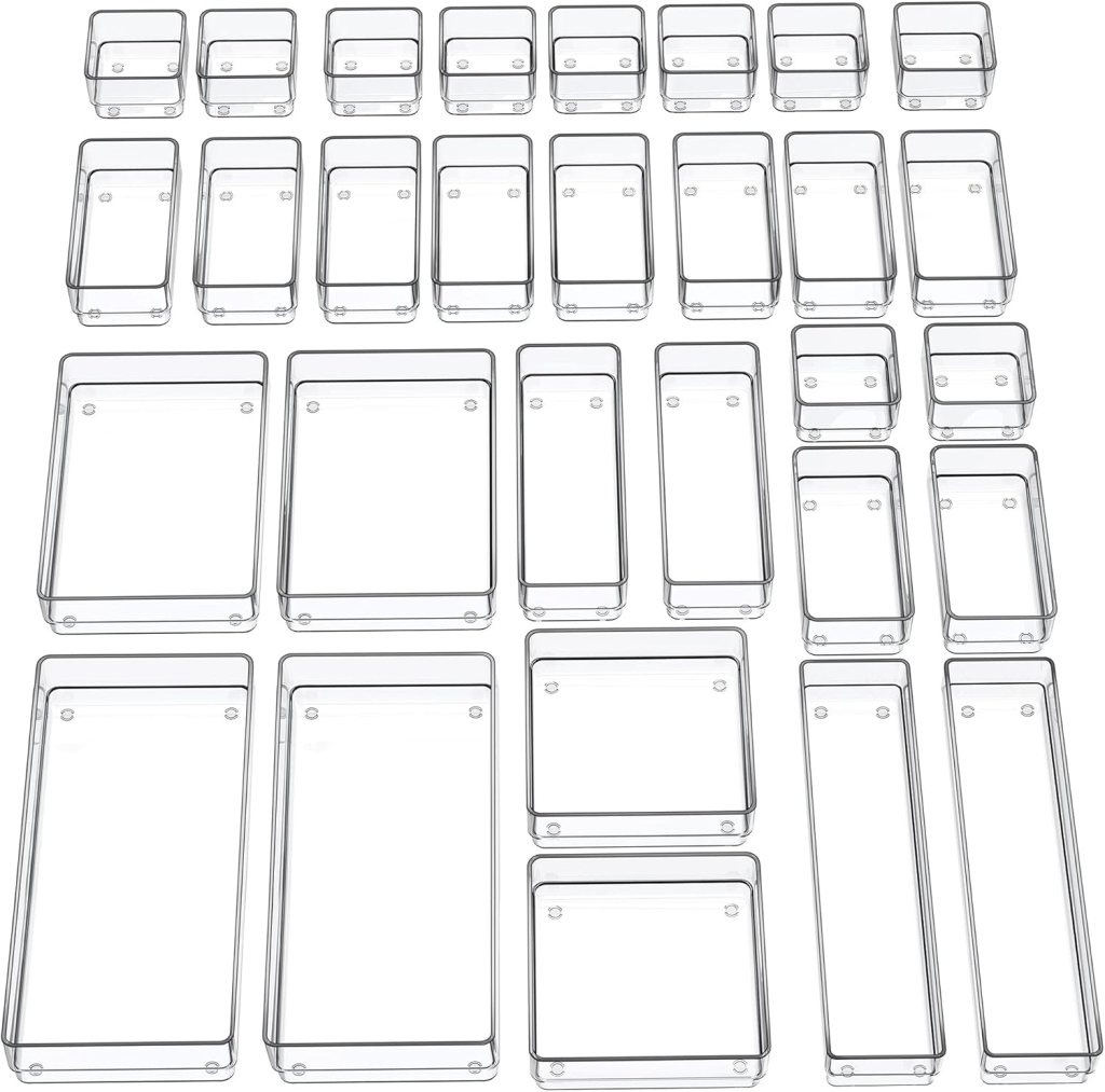 Piece Drawer Organizer with Non-Slip Silicone Pads