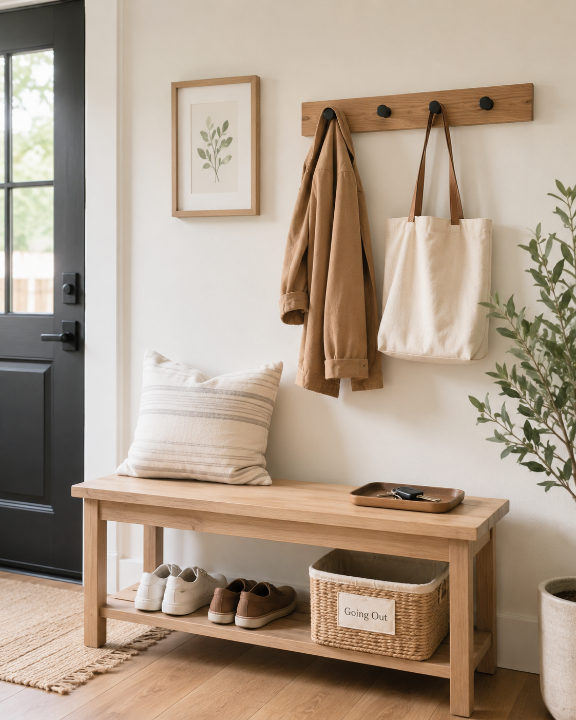 Cozy Scandinavian Entryway with Storage